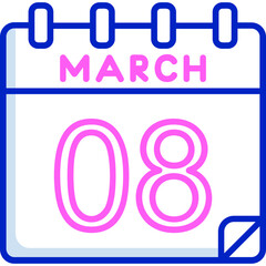 8 March Vector Icon Design