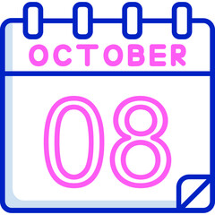 8 October Vector Icon Design