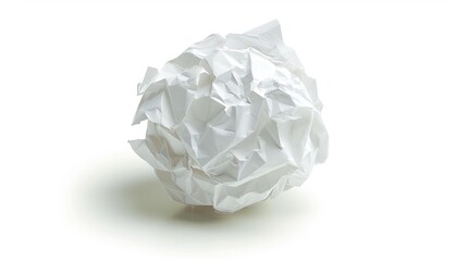 Crumpled paper ball isolated on white