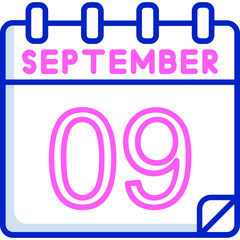 9 September Vector Icon Design