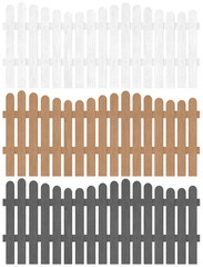 3色の木の柵のセット　Ｃ