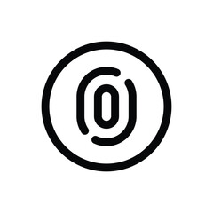 Simple Fingerprint line icon isolated on a white background