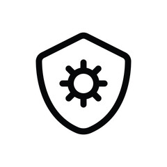 Simple Antivirus line icon isolated on a white background