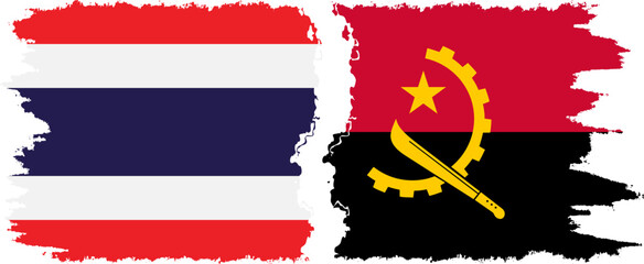 Angola and Thailand grunge flags connection vector
