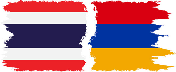 Armenia and Thailand grunge flags connection vector