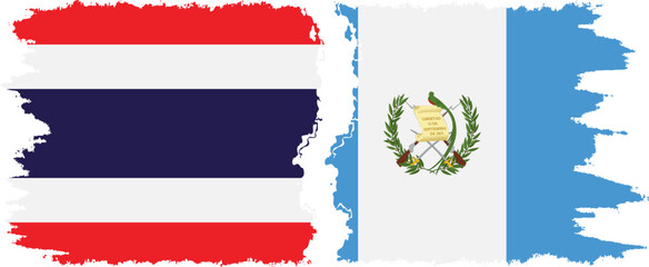 Obraz premium Guatemala and Thailand grunge flags connection vector