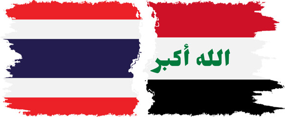 Iraq and Thailand grunge flags connection vector