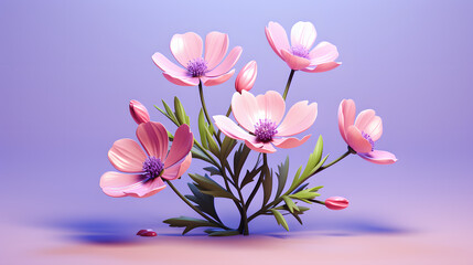 Blooming flowers Spring Icon 3d