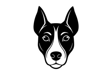 Dog head silhouette vector art illustration
