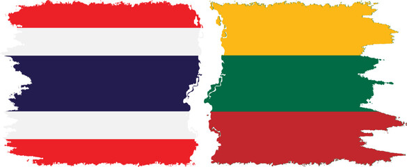 Lithuania and Thailand grunge flags connection vector
