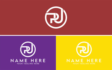 PU Logo Design in a cirle, Letter P and U Logo