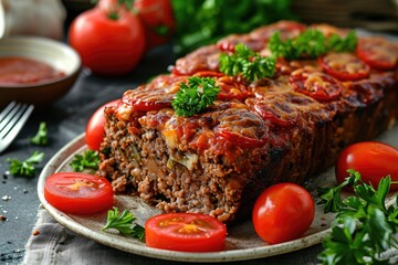 beef meatloaf with tomatoes