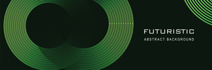 Modern shiny Green circle geometric lines background, Abstract lines background, Futuristic technology concept for cover, poster, banner, brochure, header, website