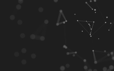 Fototapeta premium Abstract background. Molecules technology with polygonal shapes, connecting dots and lines. Connection structure. Big data visualization.