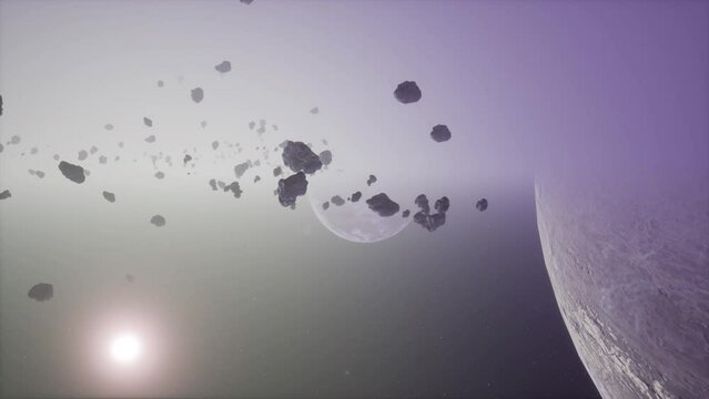 a large cluster of asteroids near an unknown planet