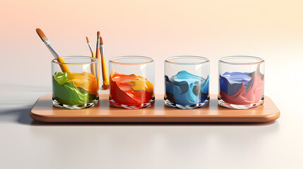 Palette Cup Painting 3d