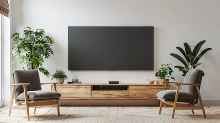 Modern Living Room Interior With Television Set
