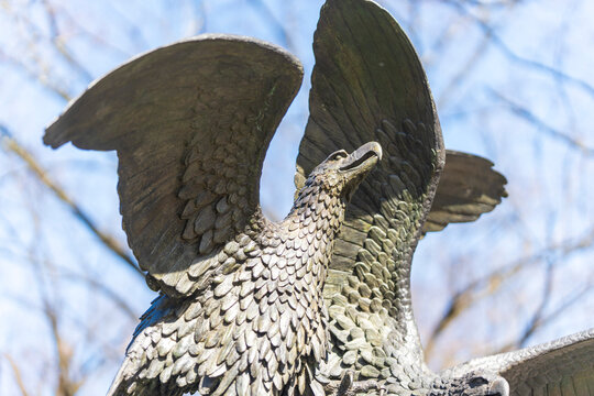 bird of prey statue in New York City