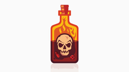 Poison bottle vector flat icon Flat design of toxic