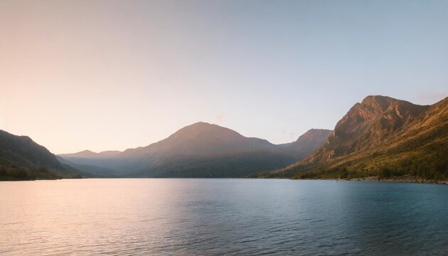 mountain with blue lake nature landscape ai generated image