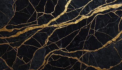 Gold Patterned natural of black marble (Gold Russia) texture background for product design