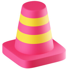 3D Icon Traffic Cone Illustration