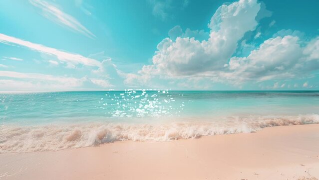 Landscape summer beach background. seamless and looping 4k