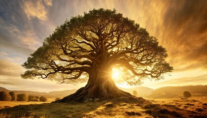 yggdrasil tree of life fantasy giant tree viking world tree of celtic world generative ai