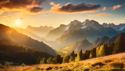fantasy and colorfull nature mountains landscape