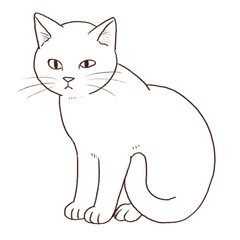 座っている猫のイラスト