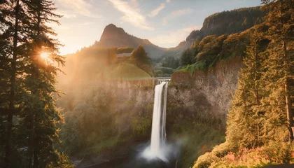 Fotobehang multnomah falls oregon © Tomas