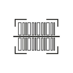 Flat barcode icon symbol vector Illustration.