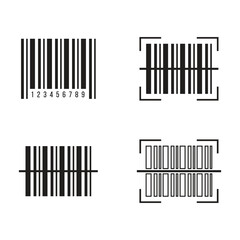 Flat barcode icon symbol vector Illustration.