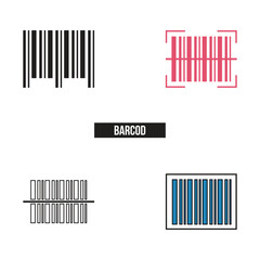 Flat barcode icon symbol vector Illustration.