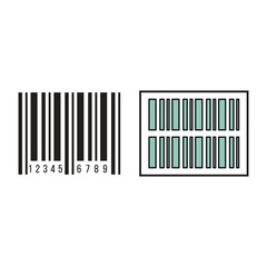 Barcode icon flat vector illustration.