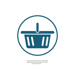 Basket vector icon, Shopping Sign isolated on white background.