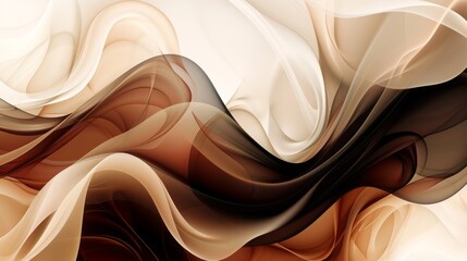 A beautiful abstract pattern and sheer fabric texture in white and vanilla, fawn, cinnamon and chocolate - obrazy, fototapety, plakaty
