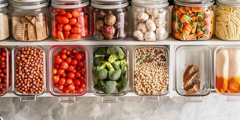 Food and Meal Prep Organization: Images showing meal planning, grocery shopping organization, and food storage. 