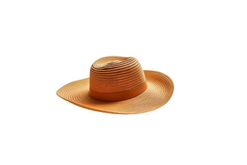 Fototapeta na wymiar Sun Hat on a Sandy Beach Isolated On PNG OR Transparent Background.
