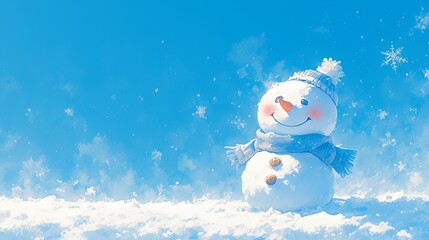 可愛い雪だるま、晴天10