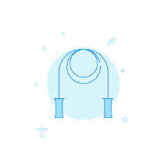 Jump ropes flat vector icon. Filled line style. Blue monochrome design. Editable stroke