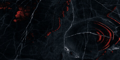 Texture Of Grotesque Black Marble With Veins Created Using Artificial Intelligence - obrazy, fototapety, plakaty