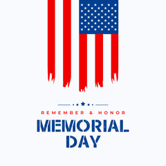 United State Memorial day design template
