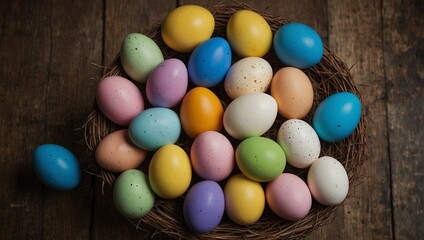 Fototapeta na wymiar happy easter,eggs in a basket