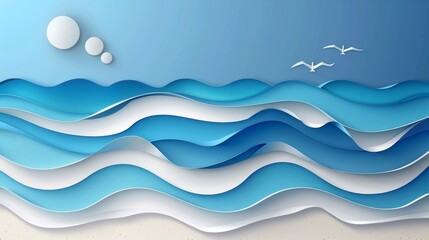 Paper cut about the sea wave vector