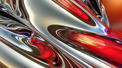 Polished steel with a vibrant red overlay, abstract , background