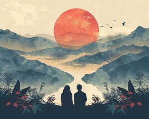  couple Session Smoothing Calming Rhythms Innovative Vector Landscapes ,
