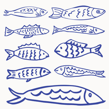 Blue Fish Outline.eps