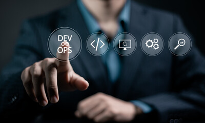 DevOps software development concept. IT operations, high software quality and software development....