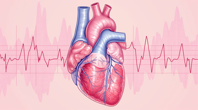 Illustration of an electrocardiogram (ECG or EKG) showing a normal heart rhythm next to an abnormal heart rhythm.